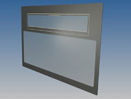 Ventana bus abatible todo vidrio al exterior